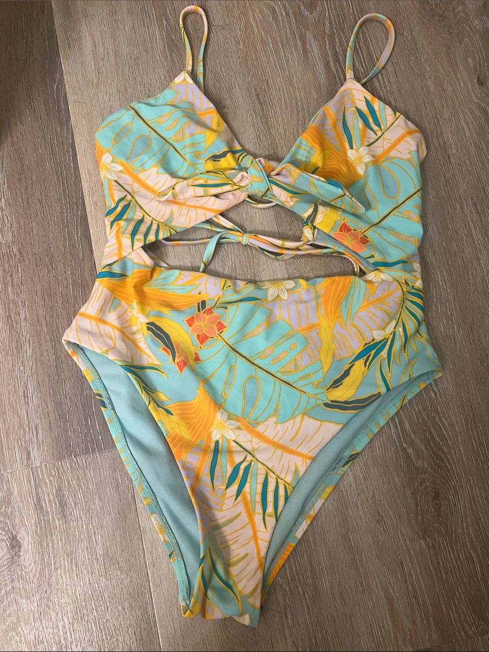 Gianni Bini Tropical Cutout One-Piece Swimsuit
